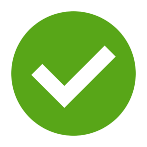 simple graphic of white checkmark in a green circle